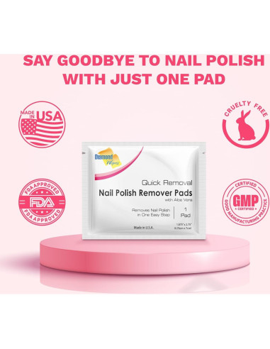 Toallitas Desmaquillantes de Esmalte de Uñas Diamond Wipes 50 Unidades