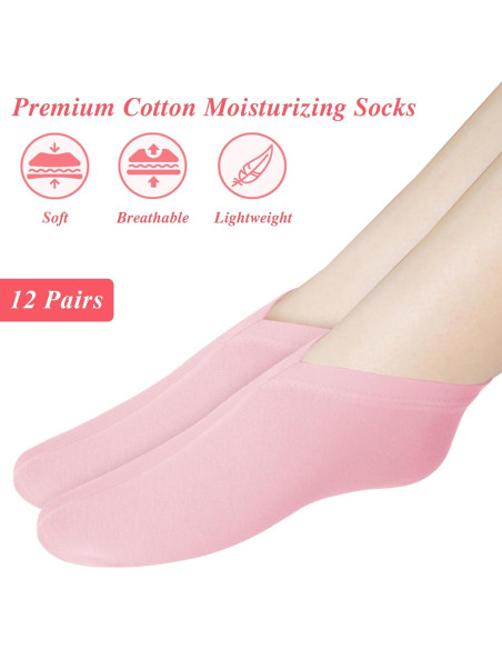 3 Pares Calcetines Hidratantes Algodón para Pies - Rosa 3 Pares Calcetines Hidratantes Algodón para Pies - Rosa