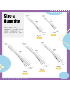 Kit de 270 Clips de Pelo Cocodrilo Swpeet - 5 Tamaños Metal 2