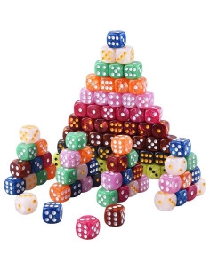 AUSTOR Set de 100 Dados de 6 Caras en 10 Colores Perla 2