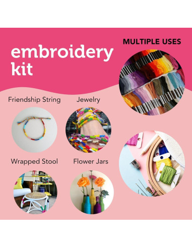 Kit de Hilo de Bordado Incraftables 100 Colores con Agujas