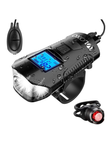 Velocímetro de Bicicleta VLOXO con Luz LED y Bocina 120dB Velocímetro de Bicicleta VLOXO con Luz LED y Bocina 120dB
