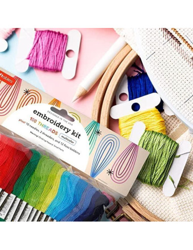 Kit de Hilo de Bordado Incraftables 100 Colores con Agujas