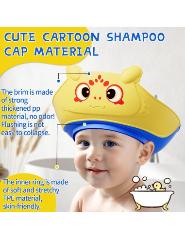 Gorro de Ducha para Bebés Lonlown - Visera Ajustable Amarillo