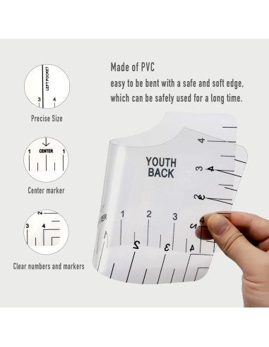 Regla de Alineación para Camisetas FINFIN - 7 Piezas PVC