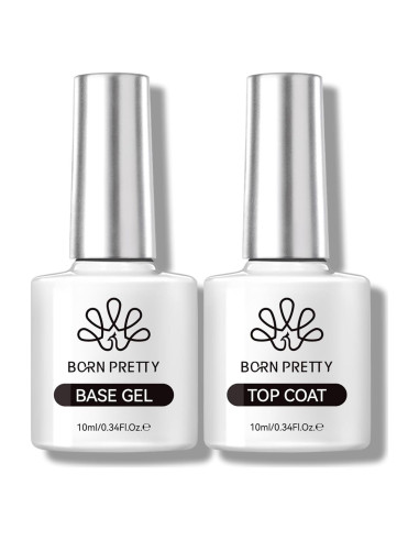 Set de Gel Base y Top Coat Born Pretty 10ml - Brillo Duradero
