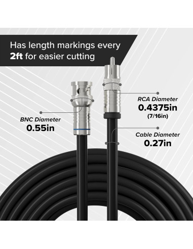 Cable Coaxial BNC a RCA 0.9m THE CIMPLE CO - Profesional