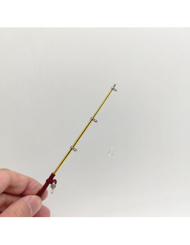 Caña de Pescar Miniatura 1:12 SXFSE - 15.5 cm Roja