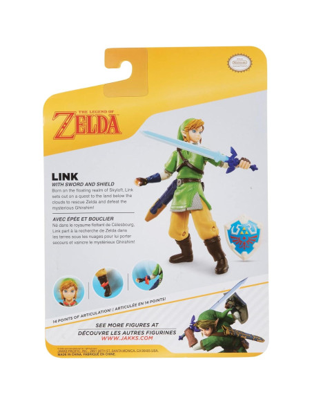 Figura de acción Link 10 cm Nintendo Legend of Zelda con espada y escudo Figura de acción Link 10 cm Nintendo Legend of Zelda con espada y escudo