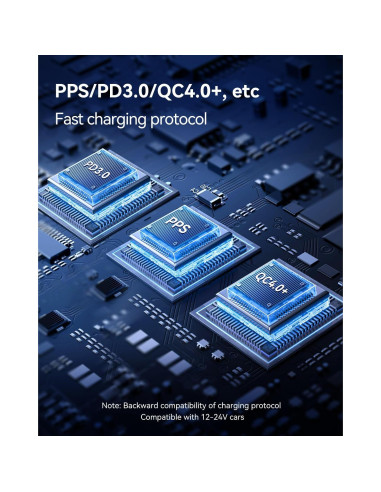 Cargador de coche USB C 70W Rocoren 4 puertos rápido