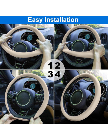 Cubierta de Volante Beige Spurtar de Silicona Antideslizante