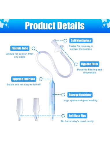 Aspirador Nasal para Bebés KARFRI BNA+GT con 25 Filtros