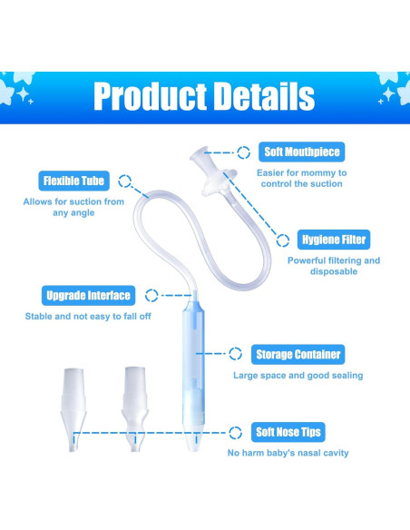 Aspirador Nasal para Bebés KARFRI BNA+GT con 25 Filtros Aspirador Nasal para Bebés KARFRI BNA+GT con 25 Filtros