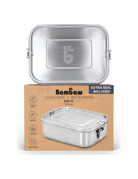 Caja Bento de Acero Inoxidable Bambaw 800 ml a Prueba de Fugas Caja Bento de Acero Inoxidable Bambaw 800 ml a Prueba de Fugas