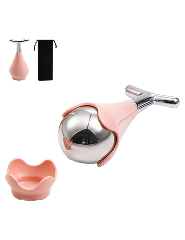 Rodillo de Hielo Facial B1xin Rosa - Antiarrugas y Elevación