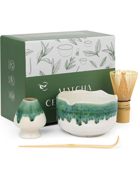 Juego de Matcha Roperu - Tazón Cerámico Hecho a Mano 4 Piezas Juego de Matcha Roperu - Tazón Cerámico Hecho a Mano 4 Piezas