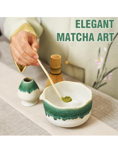 Juego de Matcha Roperu - Tazón Cerámico Hecho a Mano 4 Piezas