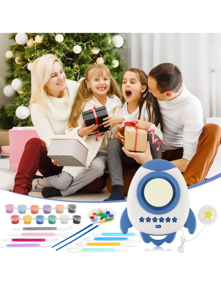 Kit de Rueda de Alfarería deAO para Niños 3+ con Arcilla y Pintura Kit de Rueda de Alfarería deAO para Niños 3+ con Arcilla y Pintura
