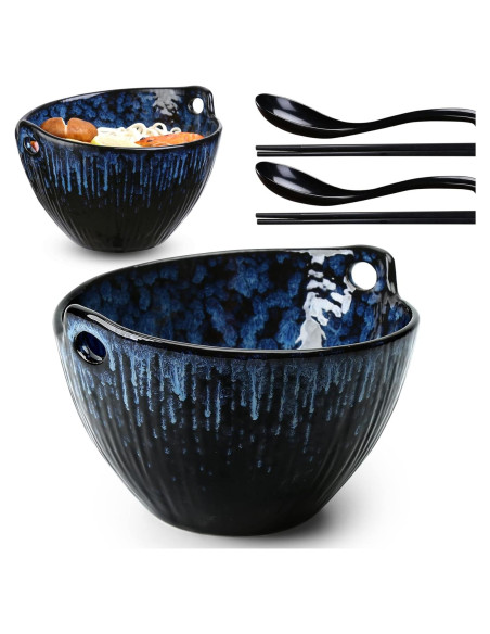 Juego de 2 Tazones de Ramen JH JIEMEI HOME Cerámica 17.78 cm Juego de 2 Tazones de Ramen JH JIEMEI HOME Cerámica 17.78 cm