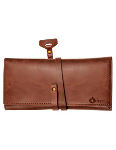 Bolsa de Pipa de Tabaco SPIPER de Cuero PU, 7 Bolsillos, Marrón
