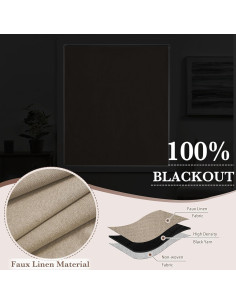 Cortina Romana Blackout StangH Lino 66x162.56cm Sin Cuerda 2