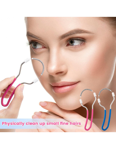 Removedor de Vello Facial Manual YALOJE 2pcs Acero Inoxidable Removedor de Vello Facial Manual YALOJE 2pcs Acero Inoxidable