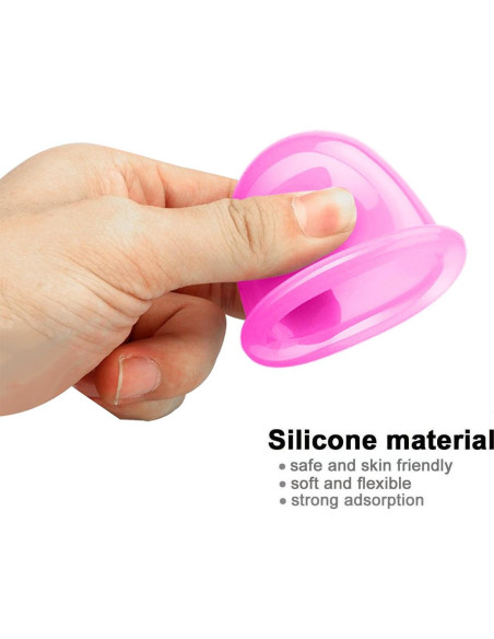 MAFLY Juego de Ventosas de Silicona 7 Piezas Rosa Masaje MAFLY Juego de Ventosas de Silicona 7 Piezas Rosa Masaje