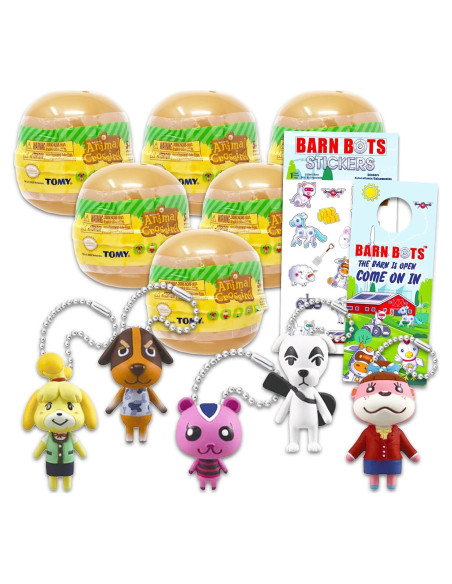 Conjunto de Fiesta Animal Crossing - 6 Figuras Misteriosas y Stickers Conjunto de Fiesta Animal Crossing - 6 Figuras Misteriosas y Stickers