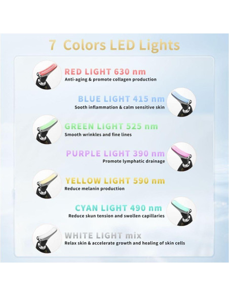 Dispositivo de Belleza Facial Li-Tek TPML-100 con Luz LED 7 Colores Dispositivo de Belleza Facial Li-Tek TPML-100 con Luz LED 7 Colores