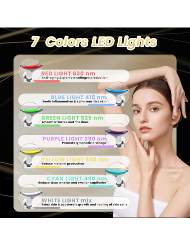 Masajeador Facial Portátil Ayattecy TPML-100 LED 7 Colores