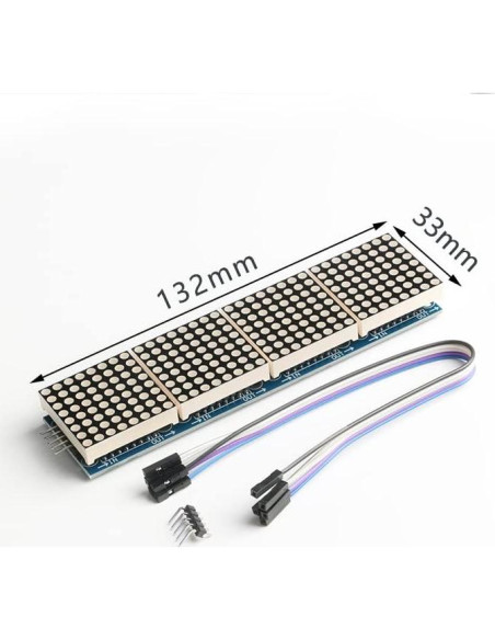 Pantalla LED Matriz de Puntos MAX7219 4 en 1 5V 13x3.2cm Pantalla LED Matriz de Puntos MAX7219 4 en 1 5V 13x3.2cm
