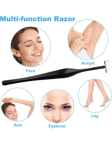 Kit de 24 Navajas para Recortar Cejas ANCIRS - Acero Inoxidable Negro
