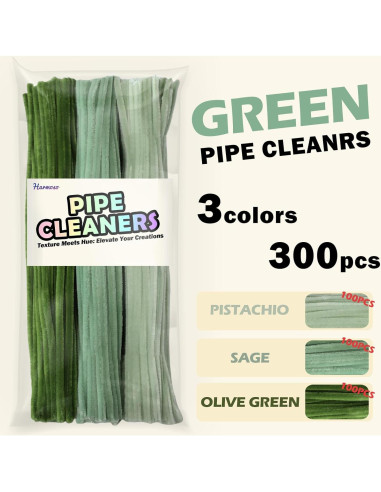 300 Limpiapipas Ombre Verde Claro Harmoso para Manualidades
