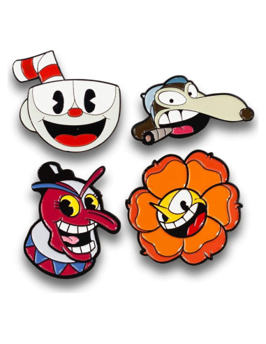 Set de Pines de Esmalte Cuphead Just Funky 4 Piezas
