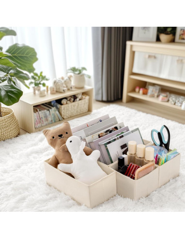 Organizador de Cajones Criusia 10 Piezas Beige para Ropa