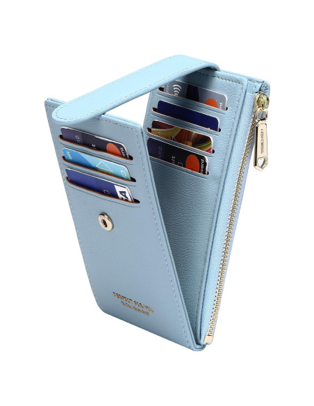 Billetera Delgada RFID Badiya para Mujeres - 9 Ranuras Tarjetas Billetera Delgada RFID Badiya para Mujeres - 9 Ranuras Tarjetas