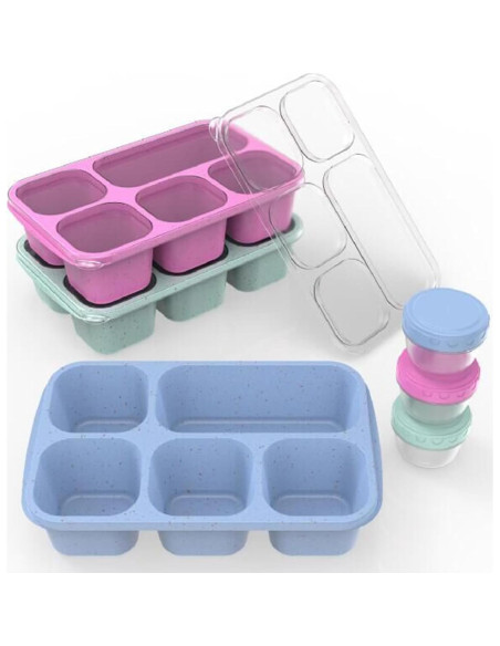 Contenedor de Almuerzo Caperci Bento Box 3 Piezas 5 Compartimentos Contenedor de Almuerzo Caperci Bento Box 3 Piezas 5 Compartimentos
