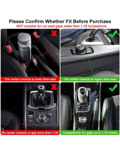 Relleno Espacio Asientos Coche Elegananccy Cuero Premium Negro 2