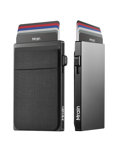 Billetera Slim Mrain Negra Metálica con Bloqueo RFID