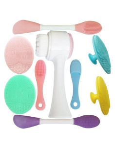Cepillo Facial 9-en-1 Suptec Multicolor Silicona Suave