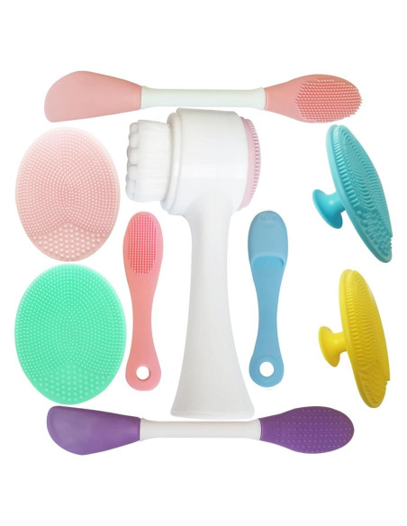 Cepillo Facial 9-en-1 Suptec Multicolor Silicona Suave Cepillo Facial 9-en-1 Suptec Multicolor Silicona Suave