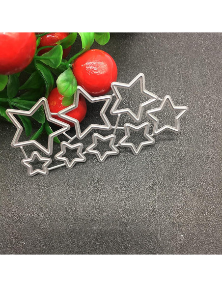 Troqueles de Corte de Metal XMEI 7 Estrellas 7.8x4cm para Scrapbooking Troqueles de Corte de Metal XMEI 7 Estrellas 7.8x4cm para Scrapbooking