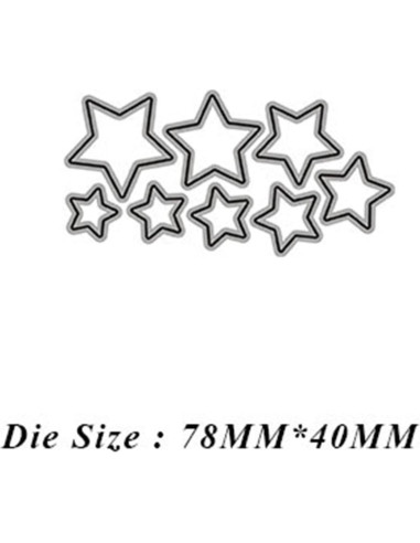 Troqueles de Corte de Metal XMEI 7 Estrellas 7.8x4cm para Scrapbooking