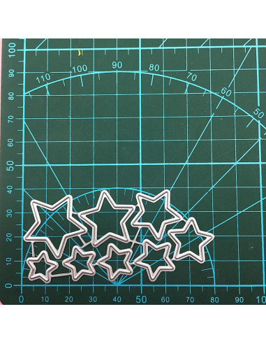 Troqueles de Corte de Metal XMEI 7 Estrellas 7.8x4cm para Scrapbooking