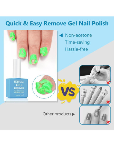 Removedor de Esmalte en Gel JHCS - 3x15ml, Rápido y Efectivo