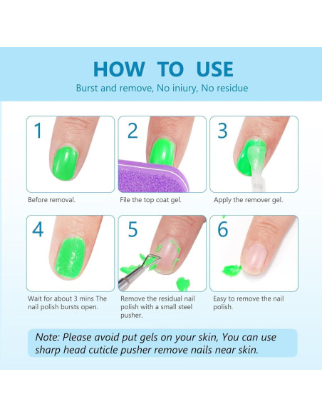 Removedor de Esmalte en Gel JHCS - 3x15ml, Rápido y Efectivo Removedor de Esmalte en Gel JHCS - 3x15ml, Rápido y Efectivo