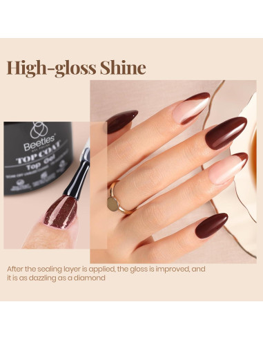 Conjunto Gel Base y Top Coat + Aceite Cutículas Beetles 3Pcs