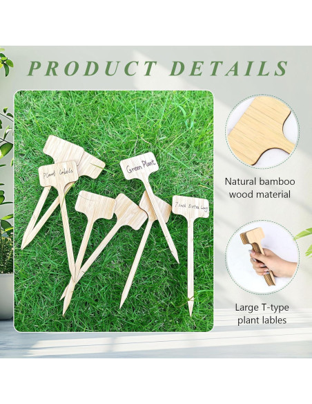 20 Etiquetas de Planta de Bambú FAMLEAF 17.78 cm para Jardín 20 Etiquetas de Planta de Bambú FAMLEAF 17.78 cm para Jardín