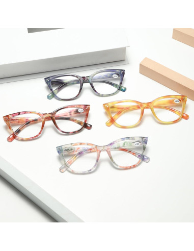 Gafas de lectura EYEURL Cat Eye para mujeres, 4 colores, bloqueo luz azul