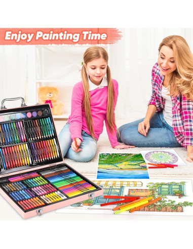 Set de Dibujo y Pintura Soucolor 183 Piezas para Niños y Adultos
